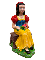 Biancaneve e i Sette Nani – Set Artigianale Grande in Cemento Dipinto a Mano - Notaro Manufatti