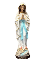 Statua della Madonna di Lourdes in Vetroresina – Dipinta a Mano - Notaro Manufatti