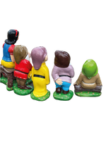 Biancaneve e i Sette Nani – Set Artigianale Grande in Cemento Dipinto a Mano - Notaro Manufatti