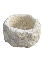 Vaso Sasso Tondo Alto Anticato Beige - Notaro Manufatti