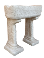 Lavabo Rustico in Cemento Anticato Beige - Stile Artigianale e Resistente - Notaro Manufatti