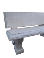 Panchina Artistica Con Schienale in Cemento Bianco – Finitura Anticata Beige - Notaro Manufatti