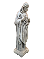 Sacro Cuore In Cemento 40H Anticato Grigio - Notaro Manufatti