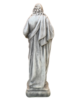 Sacro Cuore In Cemento 40H Anticato Grigio - Notaro Manufatti