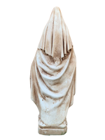 Madonna Immacolata Miracolosa Base Quadrata in Cemento H60 Anticata Marrone - Notaro Manufatti