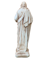 Sacro Cuore In Cemento 40H Anticato Marrone - Notaro Manufatti