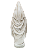 Madonna Immacolata Miracolosa Base Quadrata in Cemento H60 Anticata Beige - Notaro Manufatti