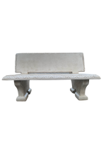 Panchina Artistica Con Schienale in Cemento Bianco – Finitura Anticata Beige - Notaro Manufatti