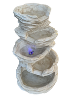 Fontana Cascata in Cemento con Pompa e Illuminazione - Notaro Manufatti