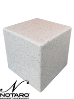Cubo Stone - Tavolino o Sgabello in Cemento dal Design Moderno in Bianco Botticino - Notaro Manufatti