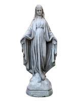 Madonna Immacolata Miracolosa in Cemento H40 Anticata Grigia - Notaro Manufatti
