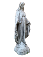 Madonna Immacolata Miracolosa in Cemento H40 Anticata Grigia - Notaro Manufatti