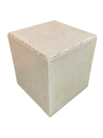 Cubo Stone - Tavolino o Sgabello in Cemento dal Design Moderno Anticato Beige - Notaro Manufatti