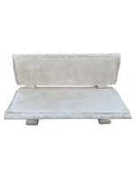 Panchina Artistica Con Schienale in Cemento Bianco – Finitura Anticata Beige - Notaro Manufatti