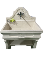 Pila Salento Completa in Graniglia di Marmo Bianco Botticino - Notaro Manufatti