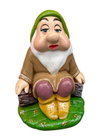 Biancaneve e i Sette Nani – Set Artigianale Grande in Cemento Dipinto a Mano - Notaro Manufatti