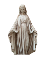Madonna Immacolata Miracolosa in Cemento H40 Anticata Marrone - Notaro Manufatti