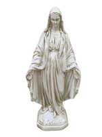 Madonna Immacolata Miracolosa in Cemento H47 Anticata Beige - Notaro Manufatti