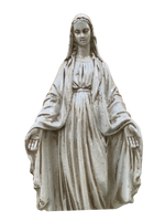 Madonna Immacolata Miracolosa in Cemento H47 Anticata Beige - Notaro Manufatti