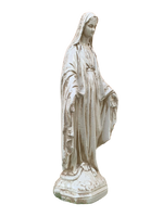 Madonna Immacolata Miracolosa in Cemento H47 Anticata Beige - Notaro Manufatti