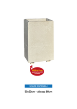 Vaso Alto modello Linea da cm. 50x50xh.80 - Cemento Bianco - Notaro Manufatti