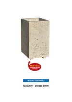 Vaso Alto modello Linea da cm. 50x50xh.80 - Effetto Travertino - Notaro Manufatti