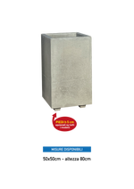 Vaso Alto modello Linea da cm. 50x50xh.80 - Cemento Grigio - Notaro Manufatti