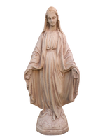Madonna Immacolata Miracolosa in Cemento H47 Anticata Marrone - Notaro Manufatti