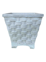 Vaso Quadrato Vimini con piedi - Grigio - Notaro Manufatti