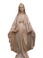 Madonna Immacolata Miracolosa in Cemento H47 Anticata Marrone - Notaro Manufatti
