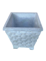 Vaso Quadrato Vimini con piedi - Grigio - Notaro Manufatti