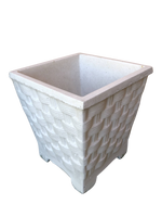 Vaso Quadrato Vimini con piedi - Bianco - Notaro Manufatti