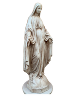 Madonna Immacolata Miracolosa in Cemento H75 Anticata Marrone - Notaro Manufatti