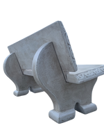 Panchina Artistica Con Schienale in Cemento Bianco – Finitura Anticata Beige - Notaro Manufatti