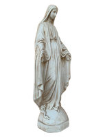 Madonna Immacolata Miracolosa in Cemento H75 Anticata Beige - Notaro Manufatti