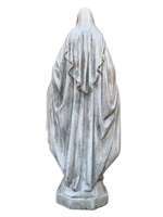 Madonna Immacolata Miracolosa in cemento H75 Anticata Grigia - Notaro Manufatti