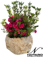 Vaso Sasso Tondo Alto Anticato Beige - Notaro Manufatti