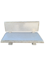 Panchina Artistica Con Schienale in Graniglia di Marmo in Bianco Botticino - Notaro Manufatti