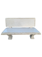 Panchina Artistica Con Schienale in Graniglia di Marmo in Bianco Botticino - Notaro Manufatti