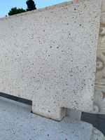 Panchina Artistica Con Schienale in Graniglia di Marmo in Bianco Botticino - Notaro Manufatti