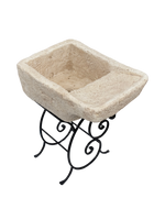 Pila Austri – Lavandino Rustico colore Beige Naturale con Struttura in Ferro Battuto - Notaro Manufatti