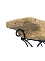 Pila Austri – Lavandino Rustico in Effetto Pietra con Struttura in Ferro Battuto - Notaro Manufatti