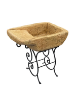 Pila Austri – Lavandino Rustico in Effetto Pietra con Struttura in Ferro Battuto - Notaro Manufatti