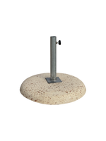 Base Zavorra per Ombrellone in cemento con Tubolare Zincato Incluso in Effetto Travertino - Notaro Manufatti