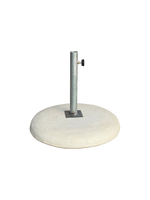 Base Zavorra per Ombrellone in cemento con Tubolare Zincato Incluso in Cemento Bianco - Notaro Manufatti