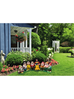 Biancaneve e i Sette Nani – Set Artigianale Grande in Cemento Dipinto a Mano - Notaro Manufatti