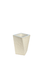 Vaso Svirgolato Alto in Cemento Bianco - Notaro Manufatti