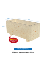 NatureLine 100 in Effetto Travertino - Vaso Rettangolare in Cemento: Eleganza e Robustezza per i Tuoi Spazi Verdi - Notaro Manufatti