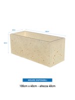 NatureLine 100 in Effetto Travertino - Vaso Rettangolare in Cemento: Eleganza e Robustezza per i Tuoi Spazi Verdi - Notaro Manufatti