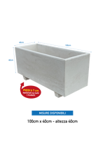 NatureLine 100 in Cemento Bianco - Vaso Rettangolare in Cemento: Eleganza e Robustezza per i Tuoi Spazi Verdi - Notaro Manufatti